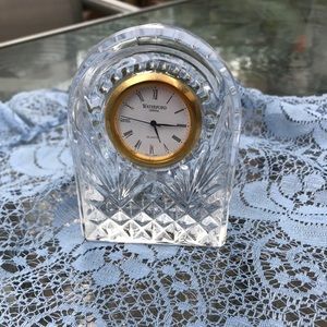 Waterford Crystal Glass Table Clock 3 1/2" tall
